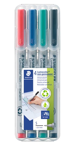 Viltstift Staedtler Lumocolor 311 non permanent S set à 4 assorti