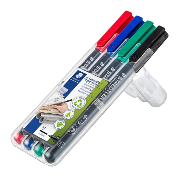 Viltstift Staedtler Lumocolor 317 permanent M set à 3 +1 stuk gratis 2