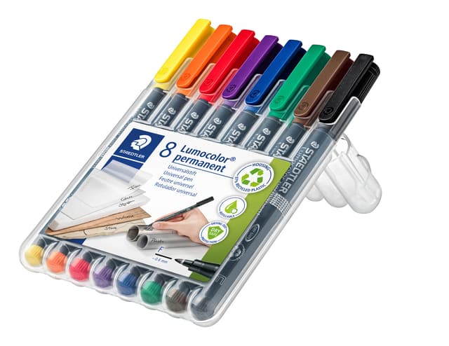 Viltstift Staedtler Lumocolor 318 permanent F set à 8 stuks assorti 2