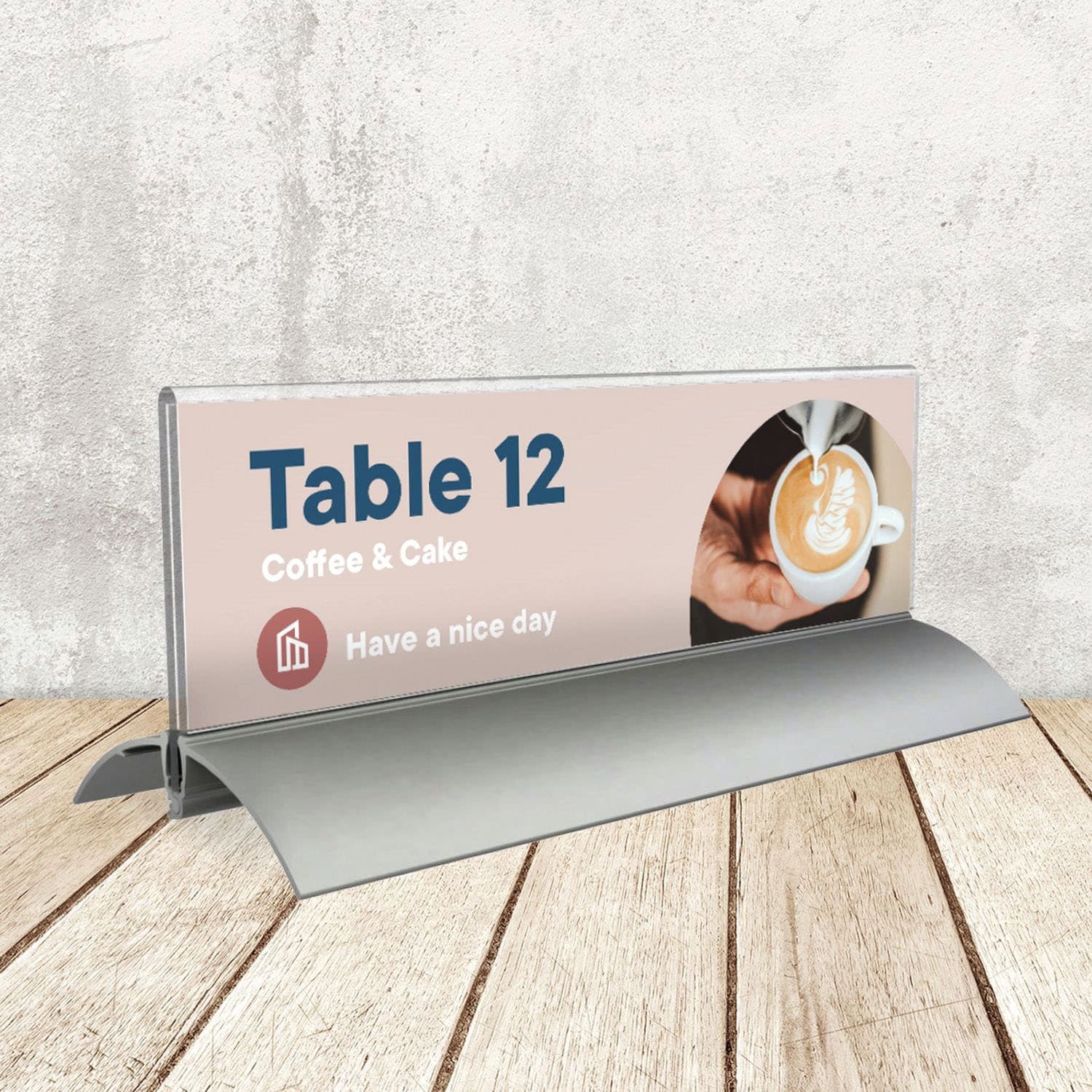 Tafelnaambord Europel 2 61x210mm acryl aluminium 3