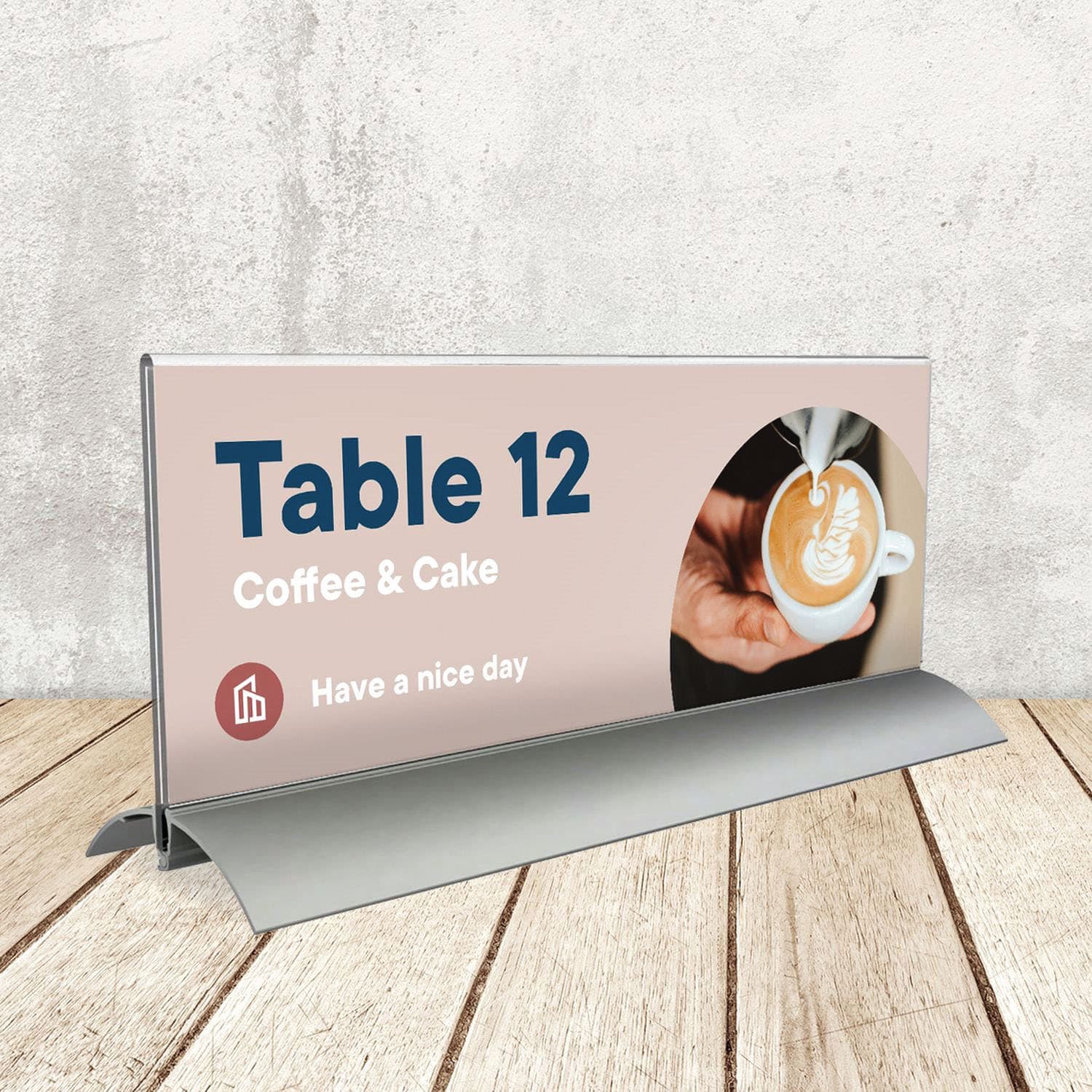 Tafelnaambord Europel 105x297mm acryl aluminium 3