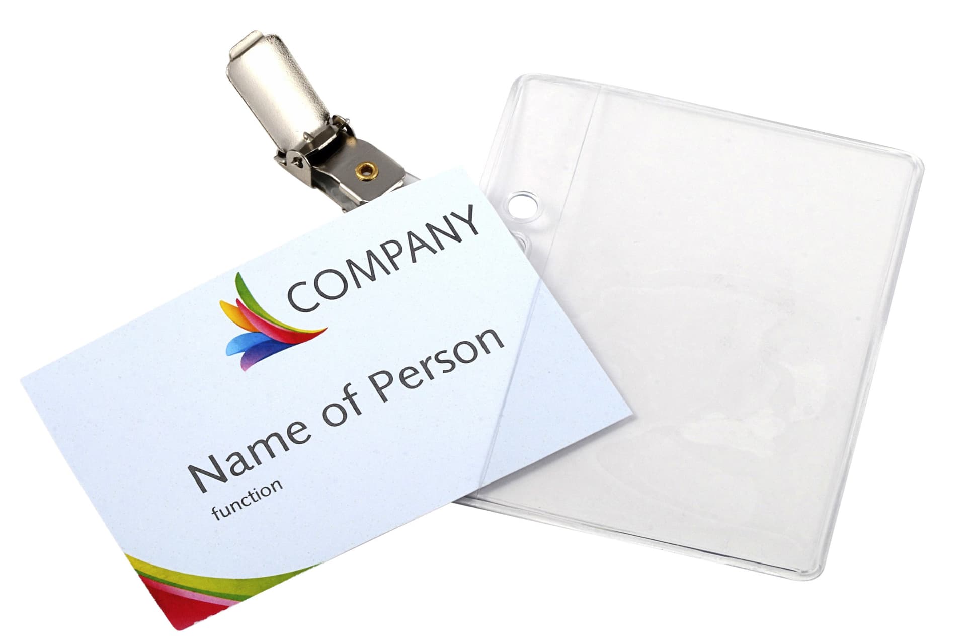 Badge Europel met strip en clip 90x60mm 2
