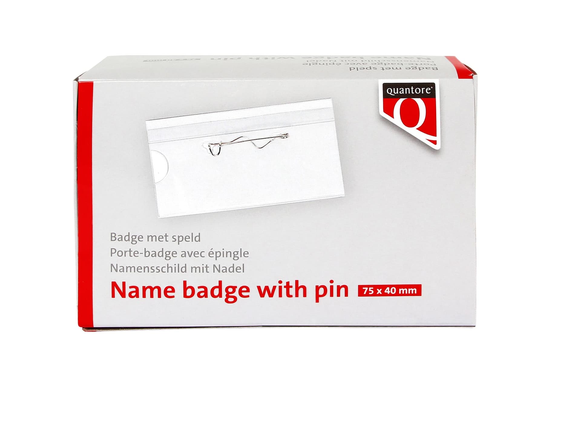 Badge Quantore met speld 40x75mm 2