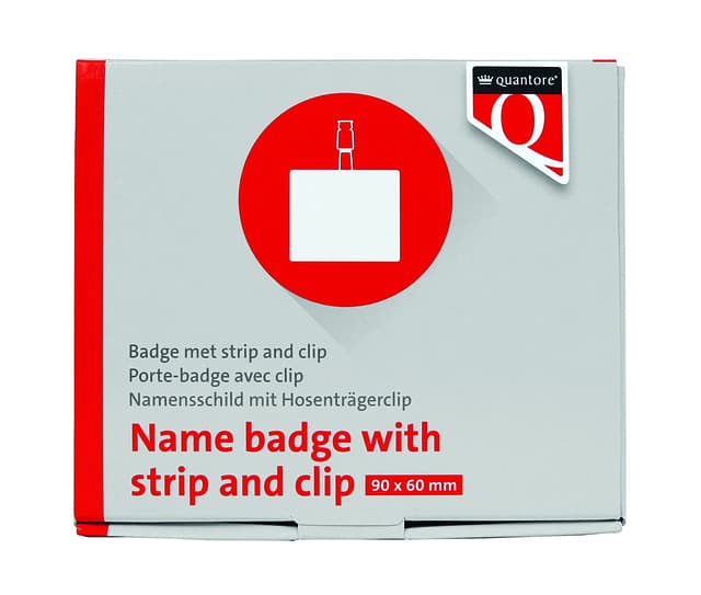Badge Quantore met clip 60x90mm 2