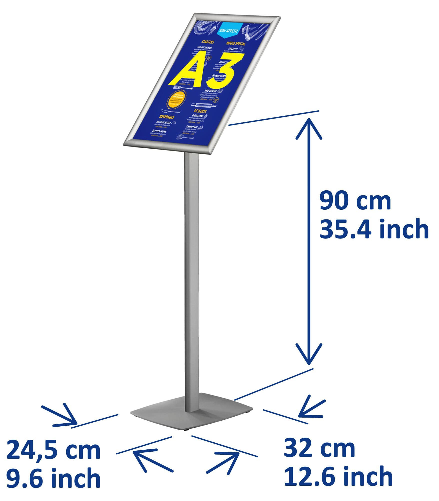 Infostandaard Europel incl. A3 kliklijst 25mm 4