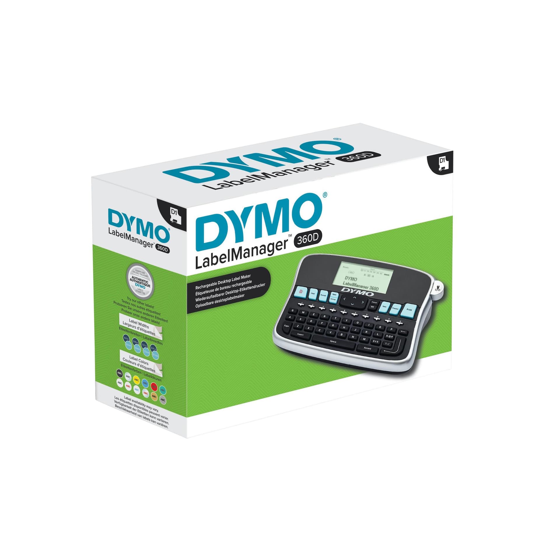 Labelprinter Dymo LabelManager 360D draagbaar azerty 19mm zwart 2