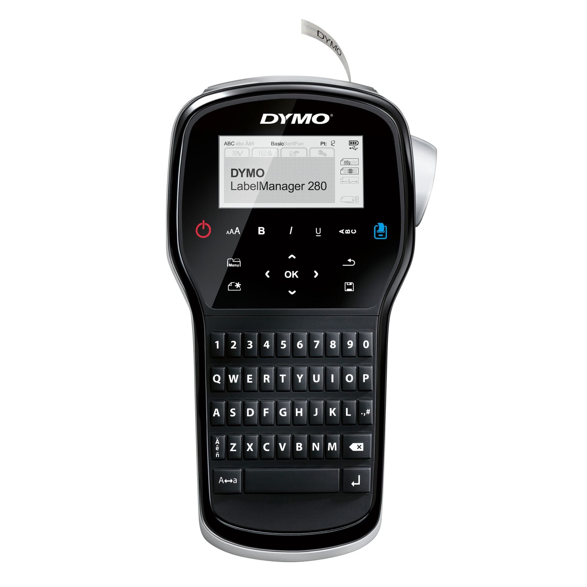 Labelprinter Dymo LabelManager 280 draagbaar qwerty 12mm zwart 2