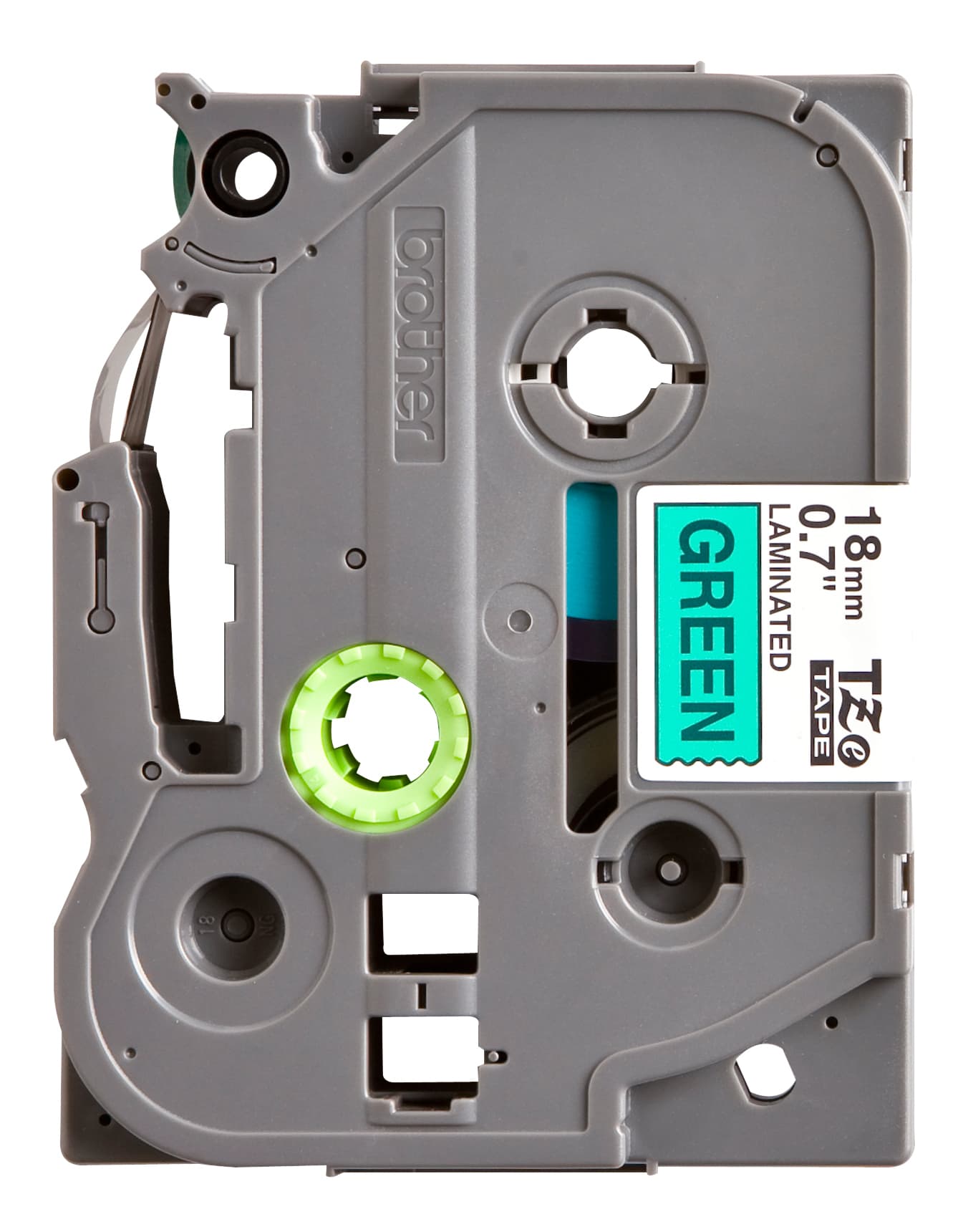 Labeltape Brother P-touch TZe-741 standaard 18mm zwart op groen 2