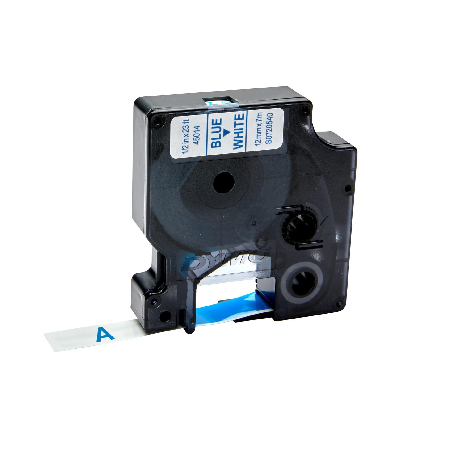 Labeltape Dymo LabelManager D1 polyester 12mm blauw op wit 7