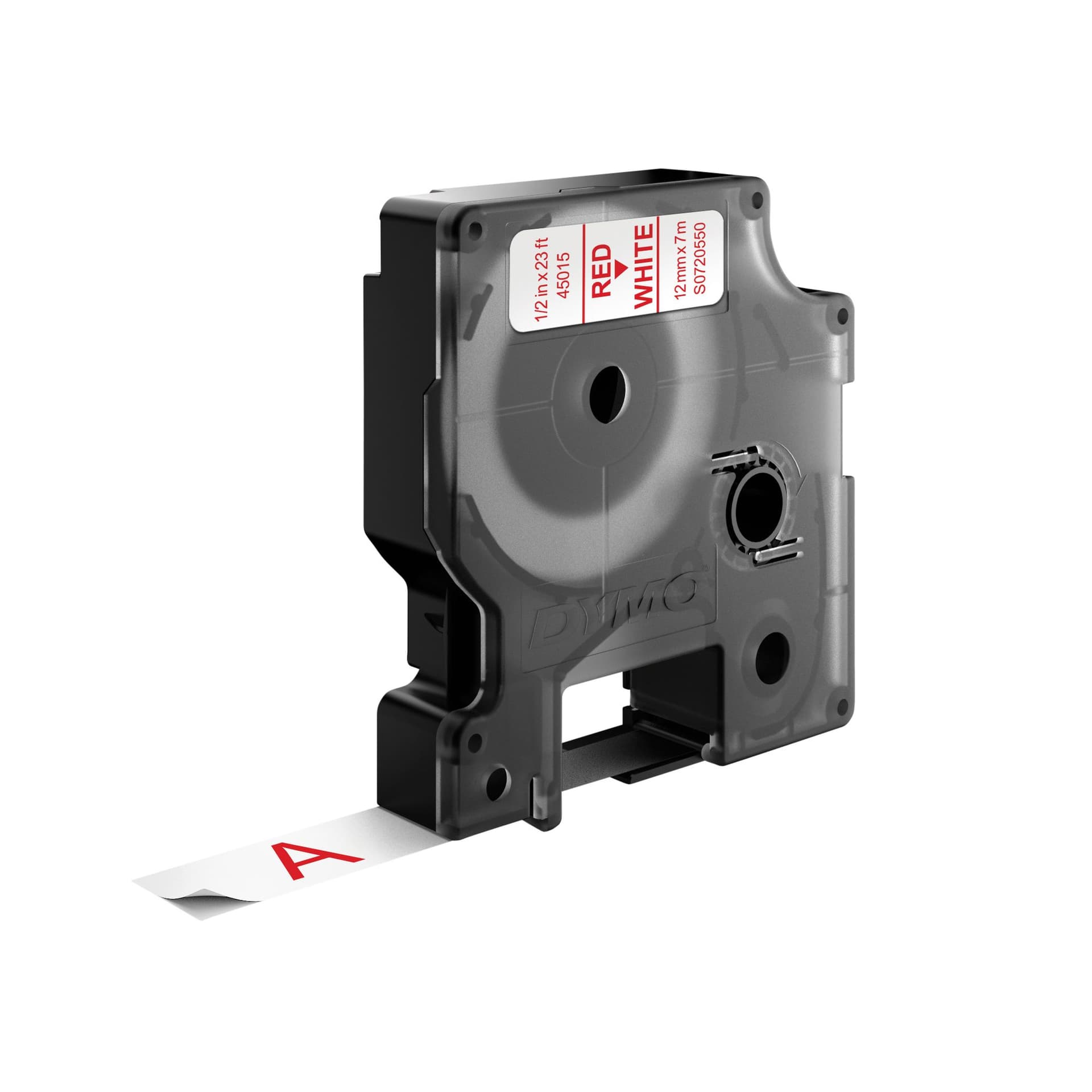 Labeltape Dymo LabelManager D1 polyester 12mm rood op wit 3
