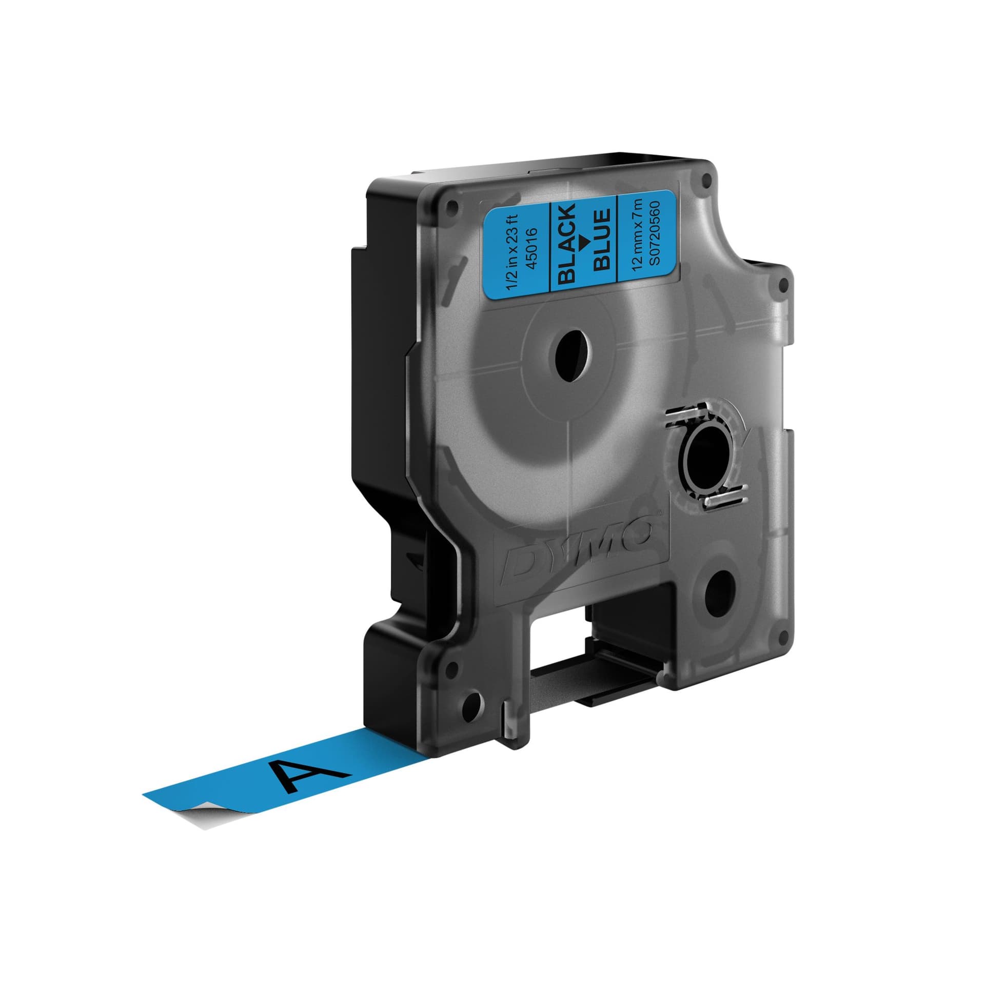 Labeltape Dymo LabelManager D1 polyester 12mm zwart op blauw 3