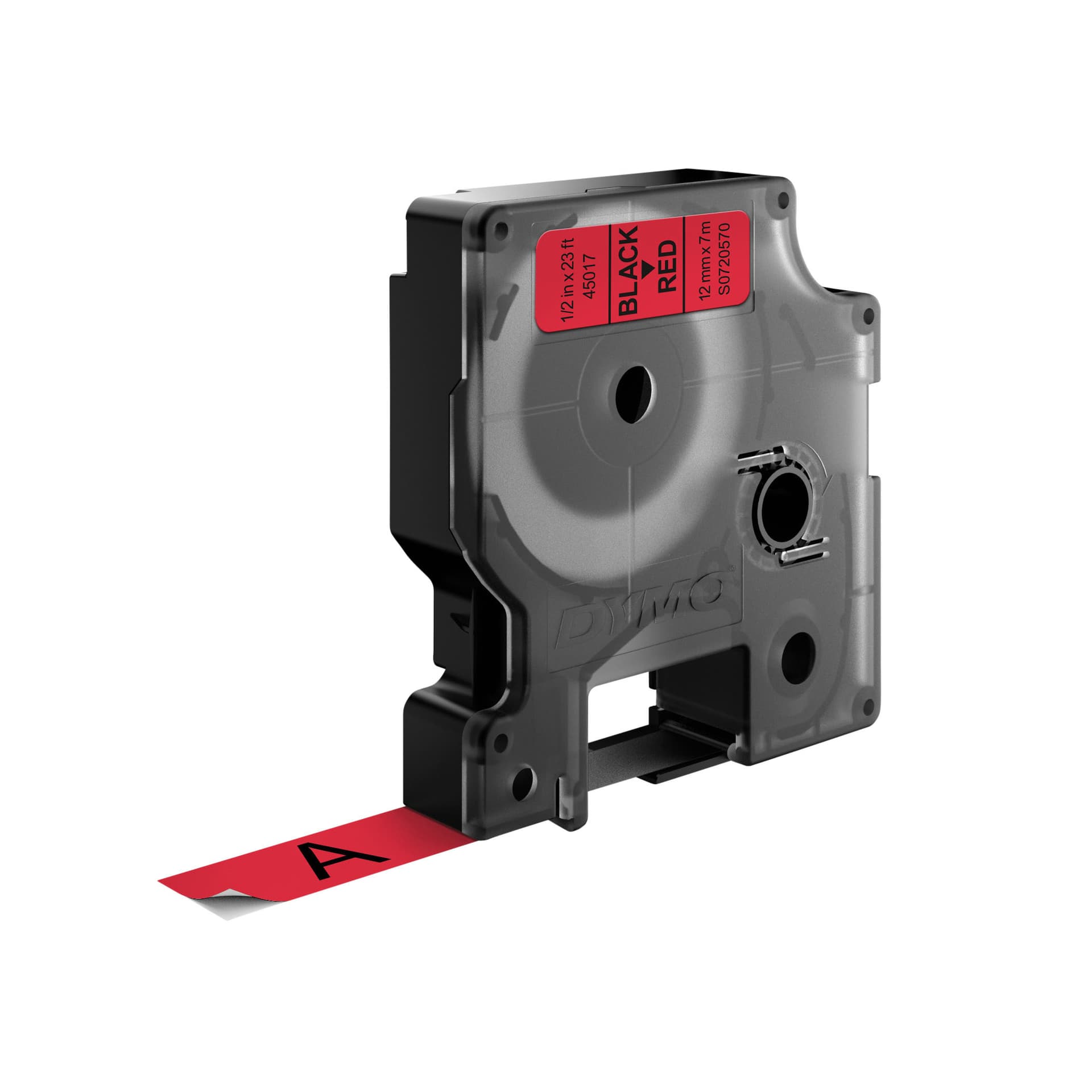 Labeltape Dymo LabelManager D1 polyester 12mm zwart op rood 3