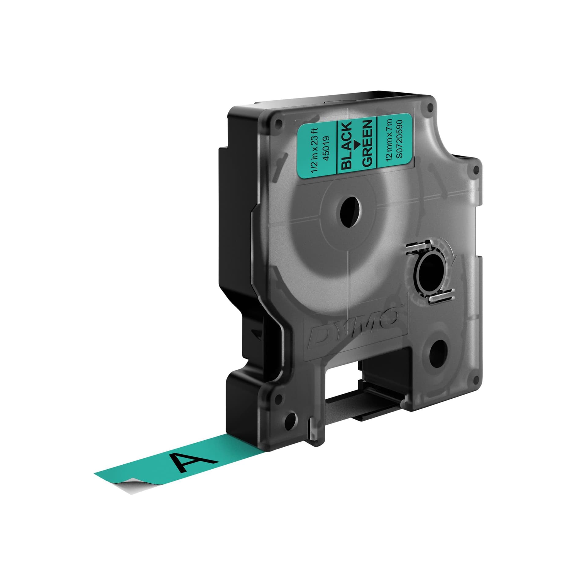 Labeltape Dymo LabelManager D1 polyester 12mm zwart op groen 3