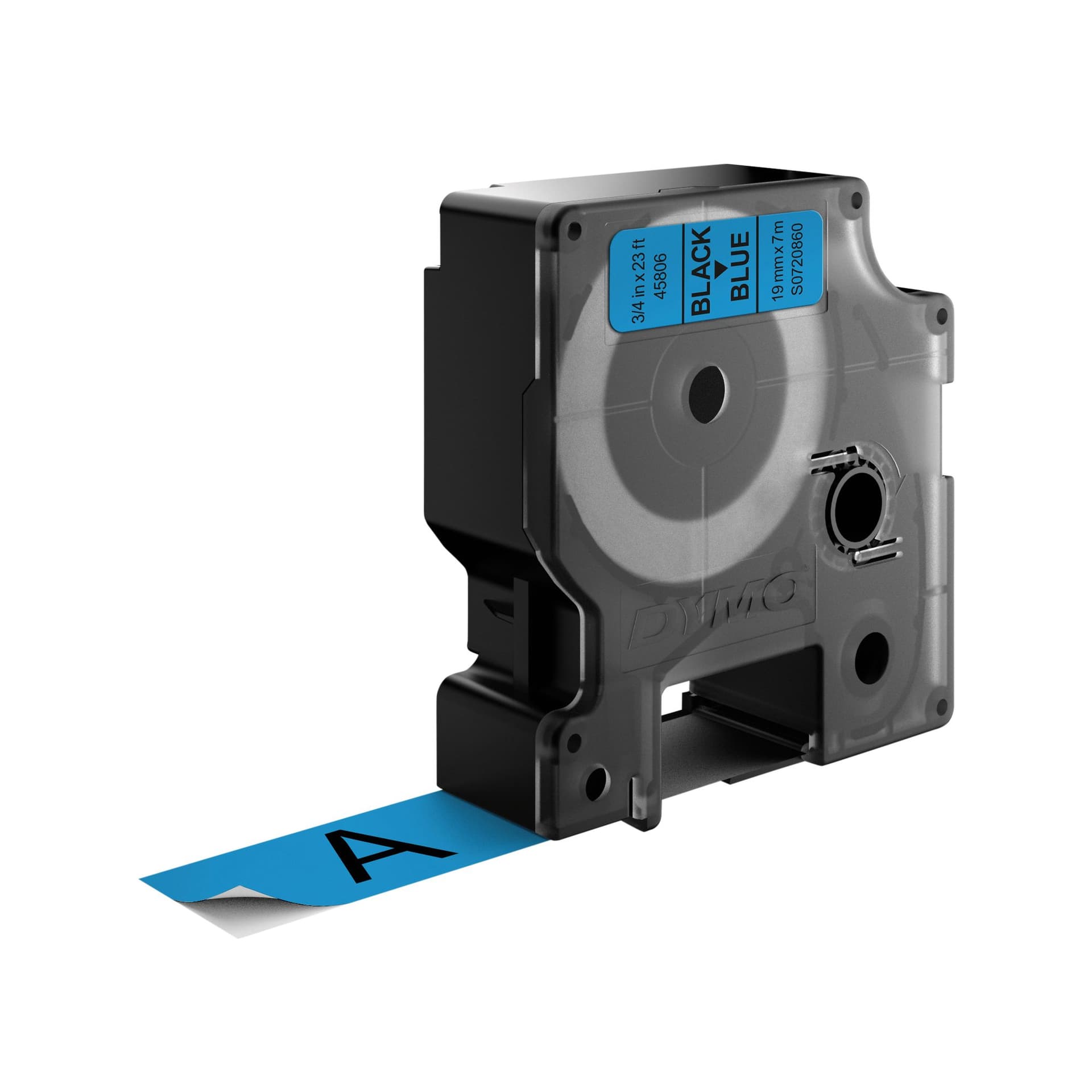 Labeltape Dymo LabelManager D1 polyester 19mm zwart op blauw 3