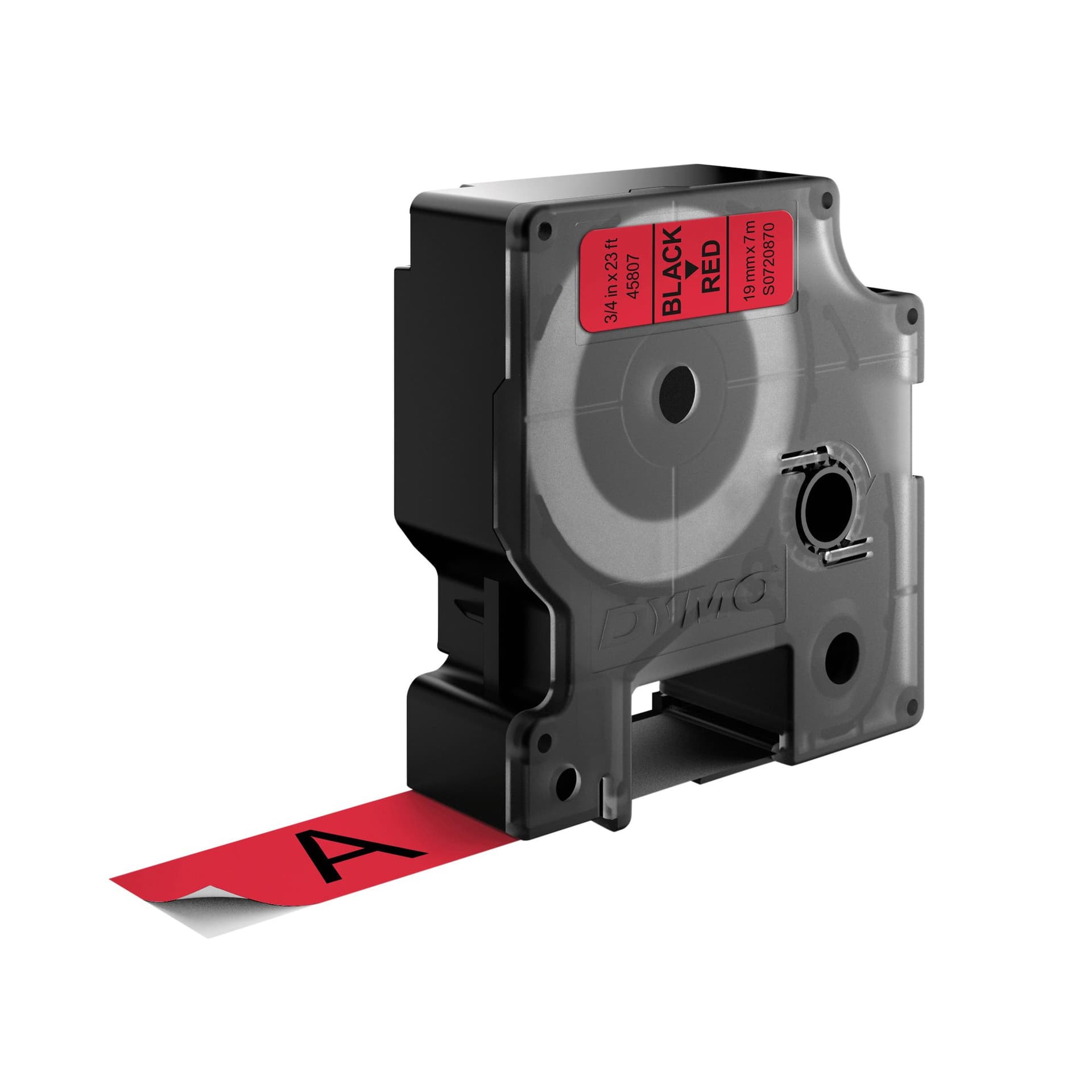 Labeltape Dymo LabelManager D1 polyester 19mm zwart op rood 3