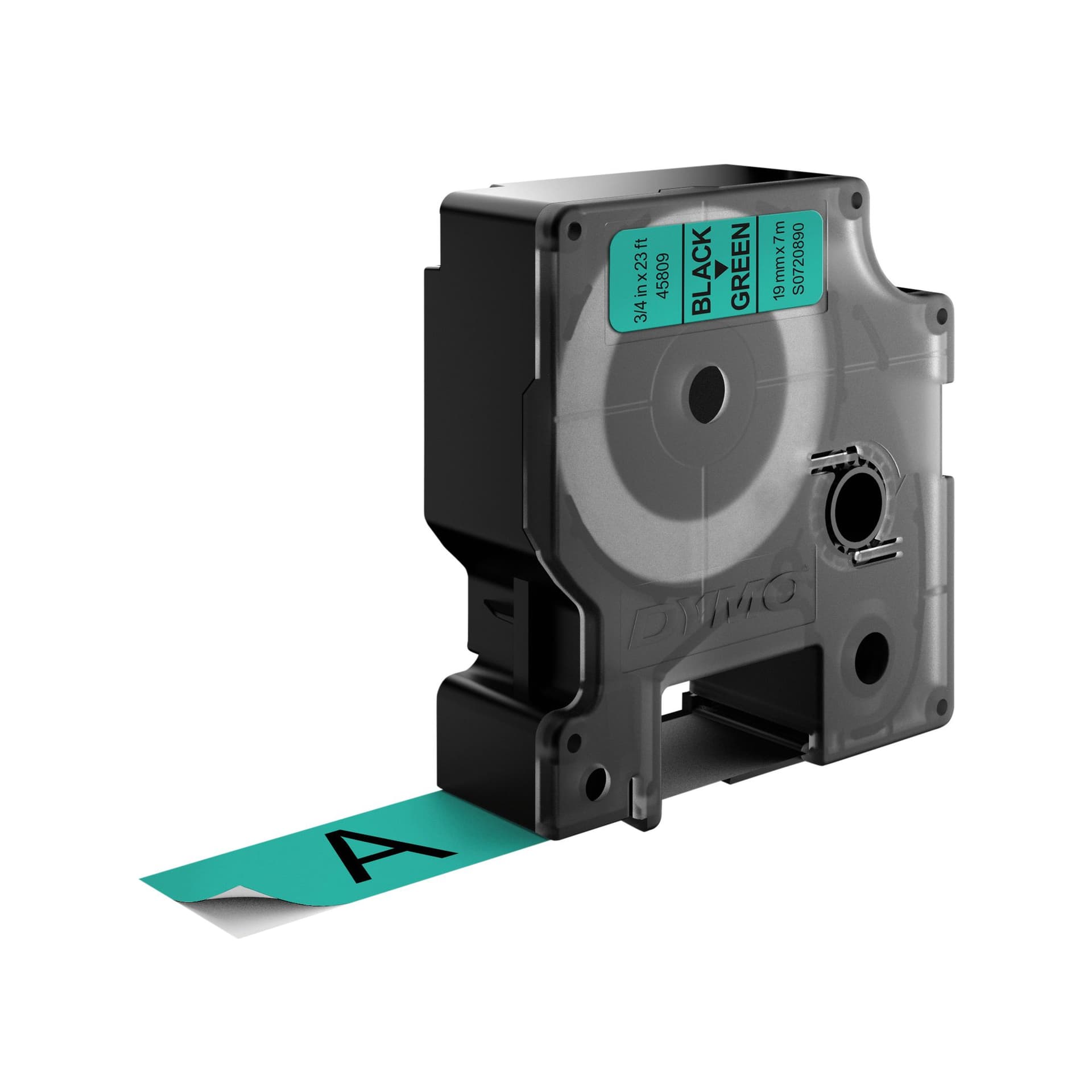 Labeltape Dymo LabelManager D1 polyester 19mm zwart op groen 8