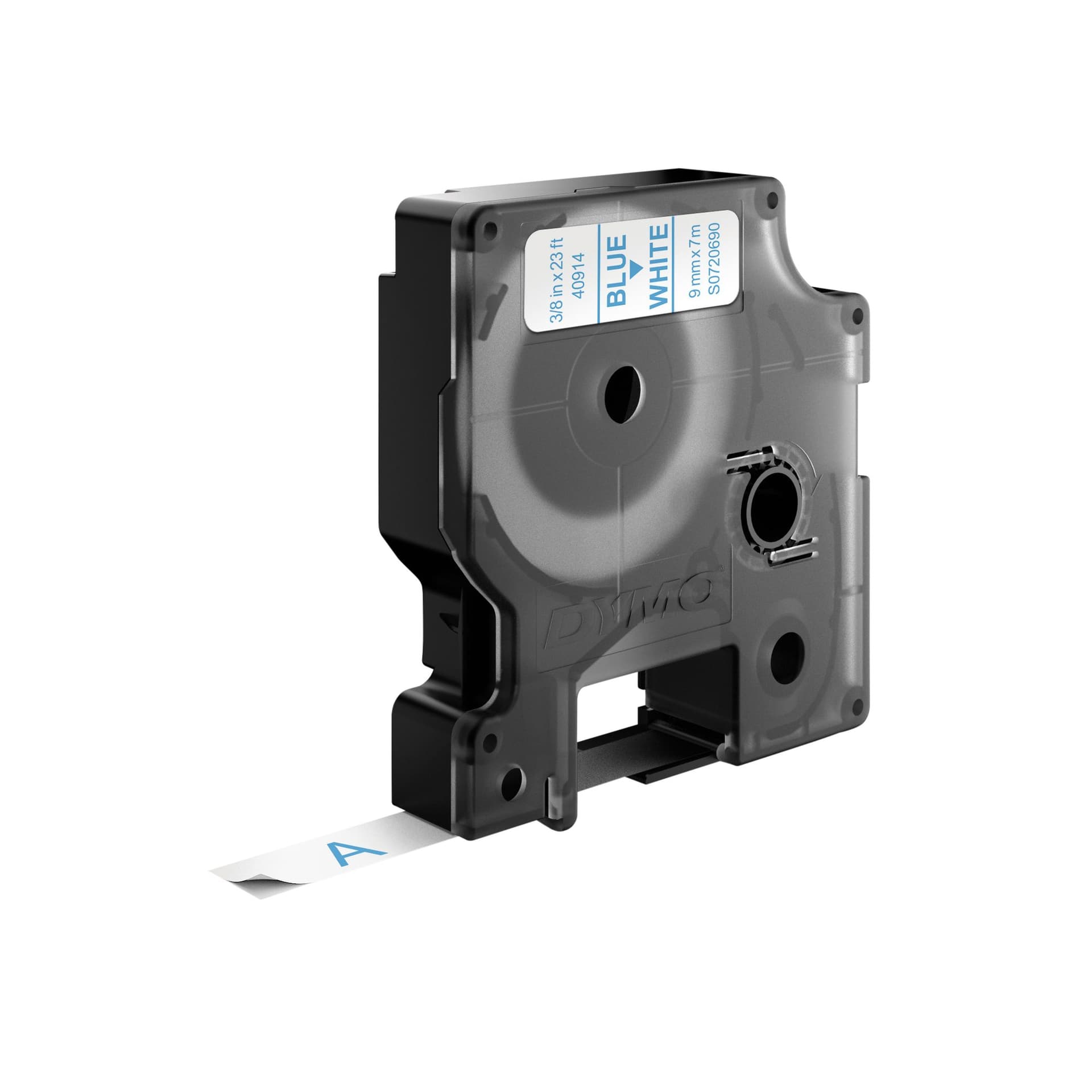 Labeltape Dymo LabelManager D1 polyester 9mm blauw op wit 3