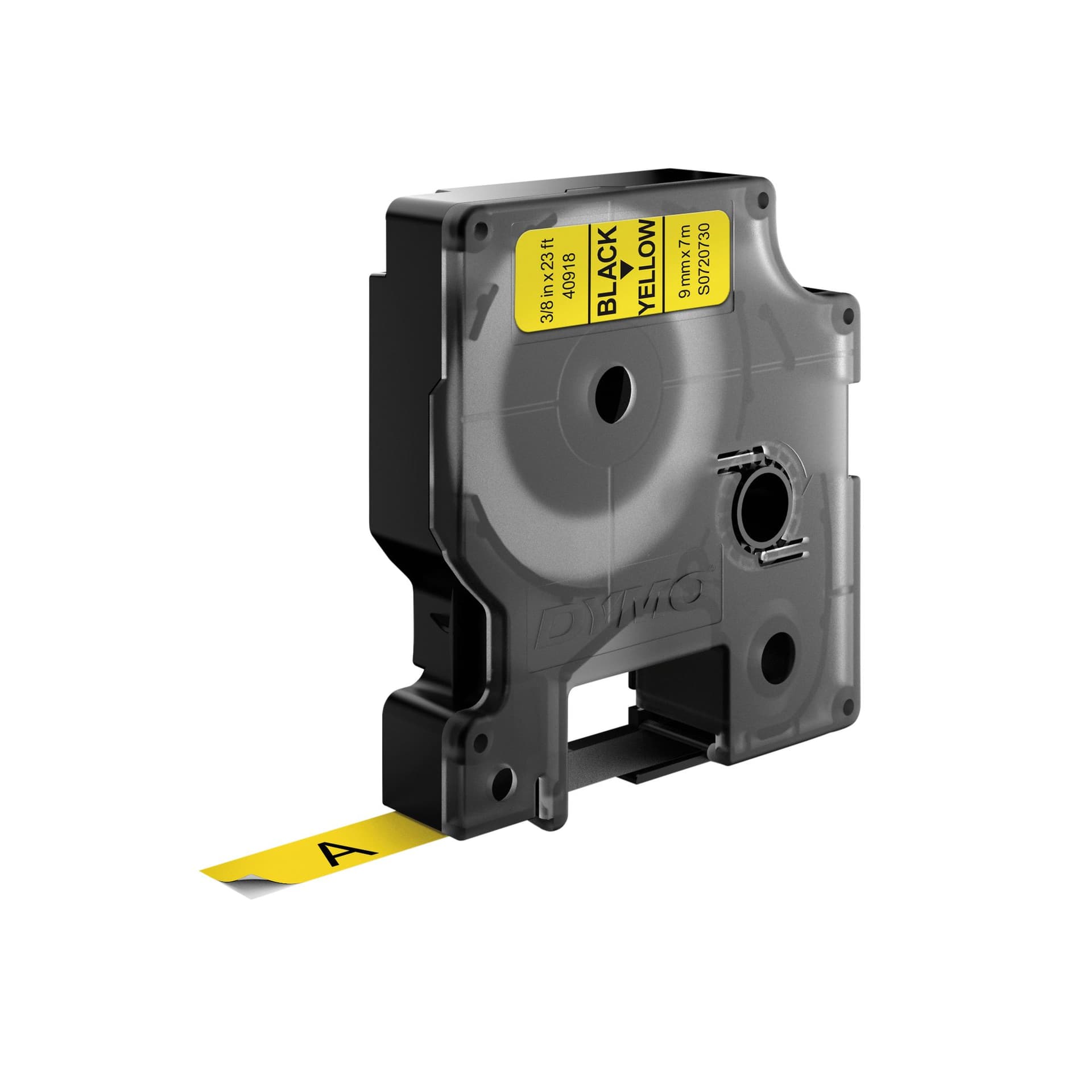 Labeltape Dymo LabelManager D1 polyester 9mm zwart op geel 3
