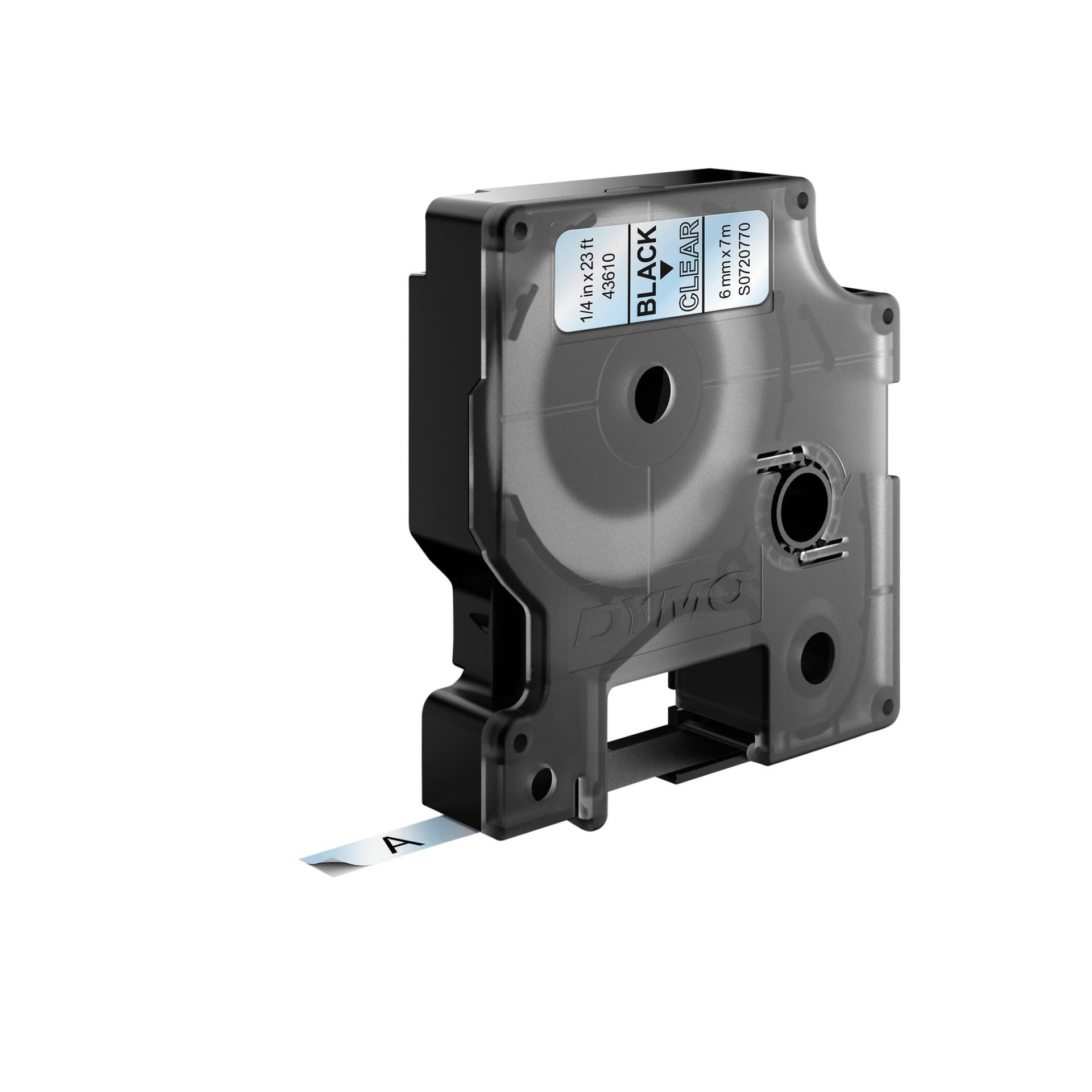 Labeltape Dymo LabelManager D1 polyester 6mm zwart op transparant 3