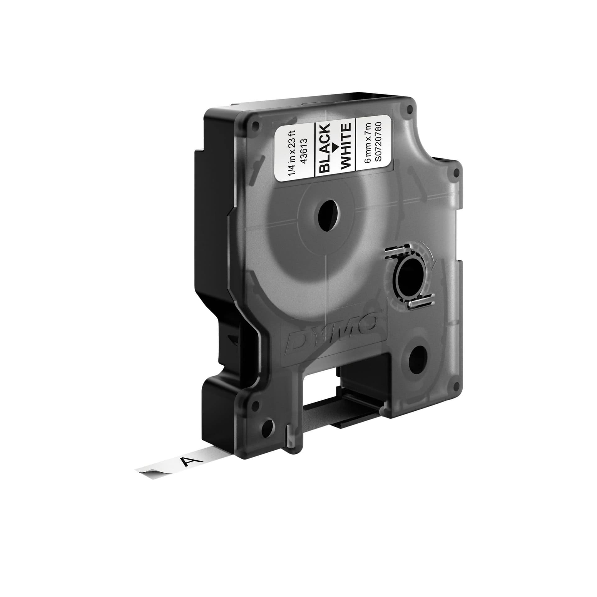 Labeltape Dymo LabelManager D1 polyester 6mm zwart op wit 3