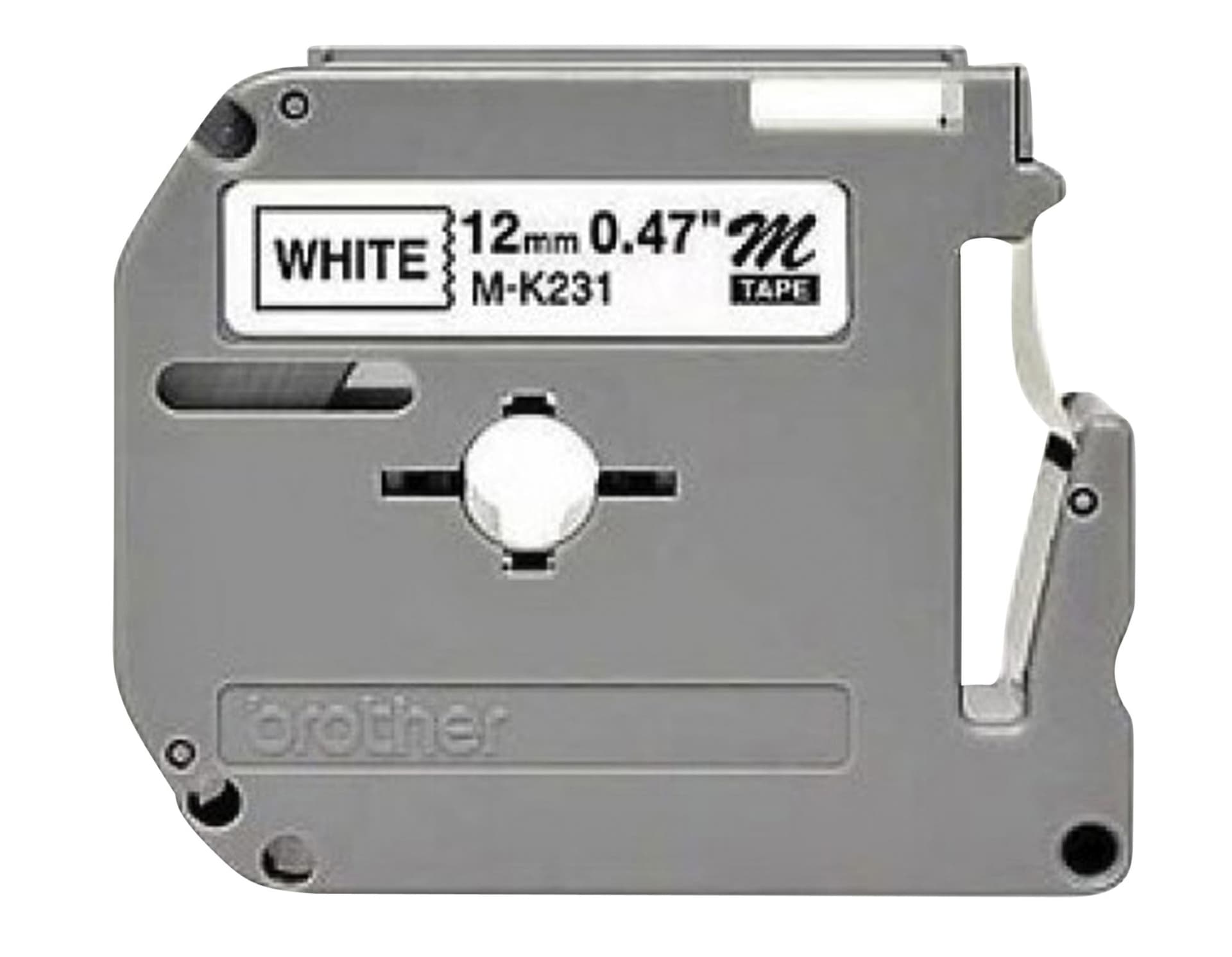 Labeltape Brother P-touch M-K231 ongelamineerd 12mm zwart op wit 2