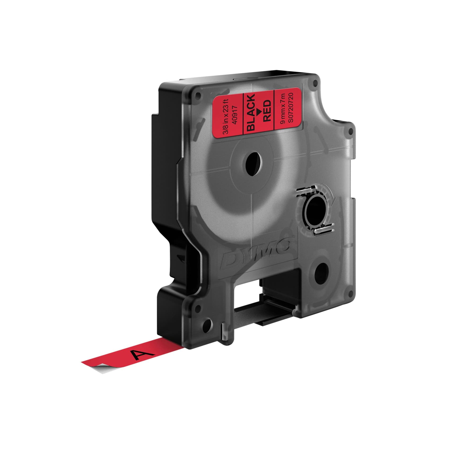 Labeltape Dymo LabelManager D1 polyester 9mm zwart op rood 3