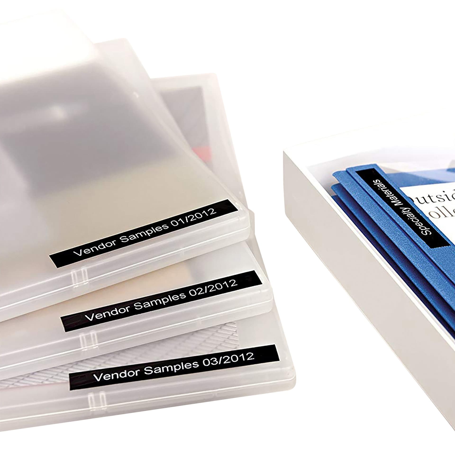 Labeltape Dymo LabelManager D1 polyester 19mm wit op zwart 7