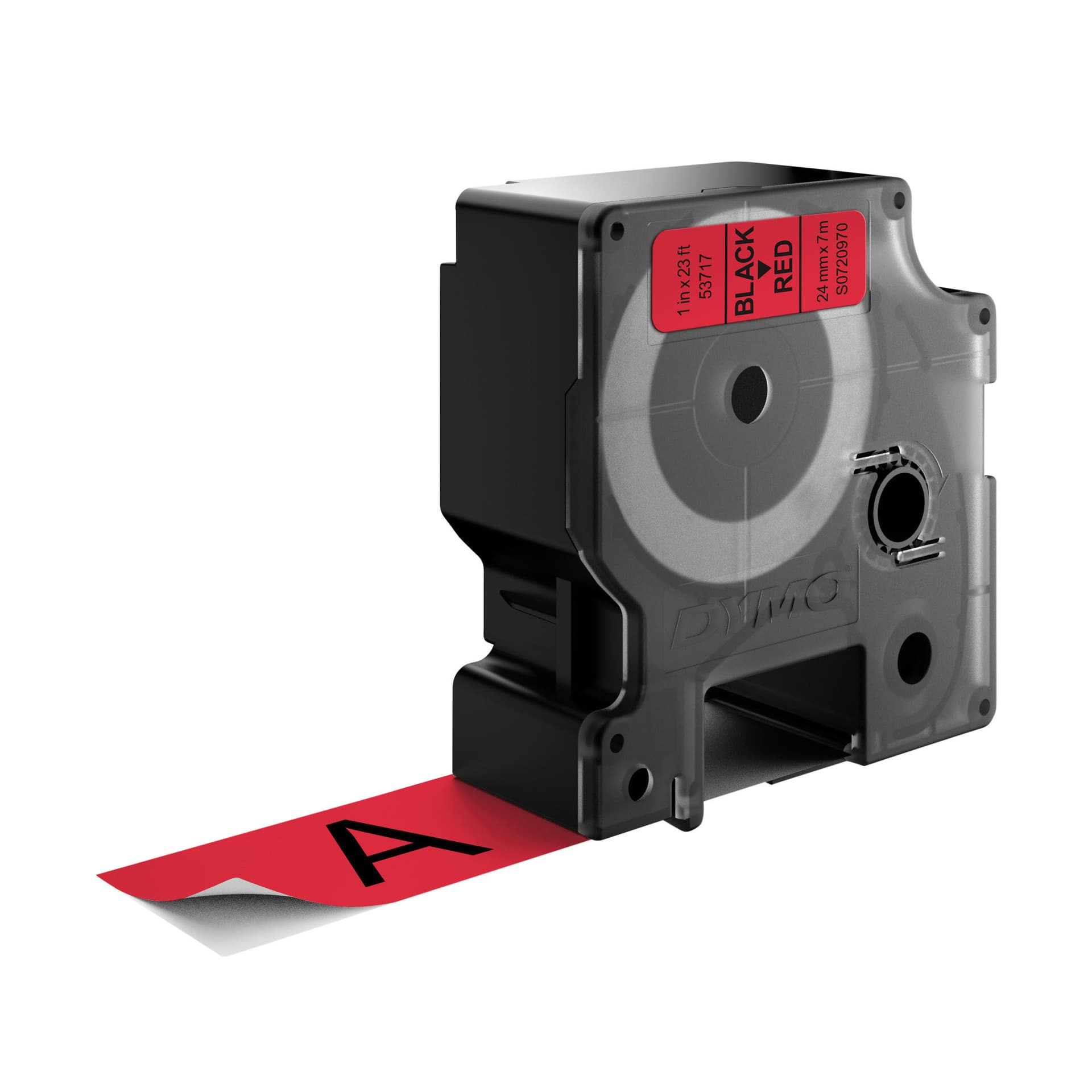 Labeltape Dymo LabelManager D1 polyester 24mm zwart op rood 3