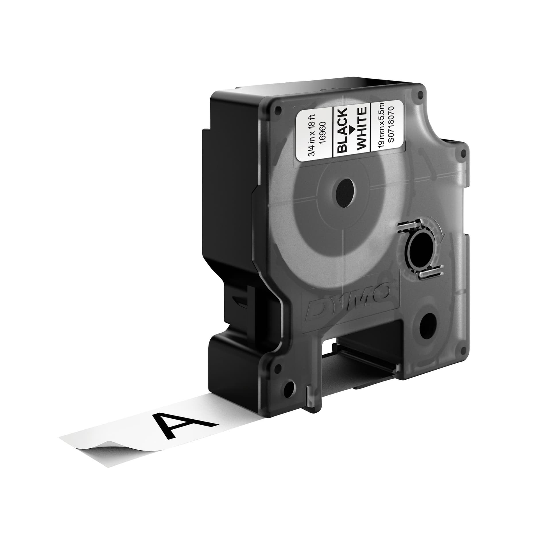 Labeltape Dymo LabelManager D1 polyester 19mmx5,5m zwart op wit 9