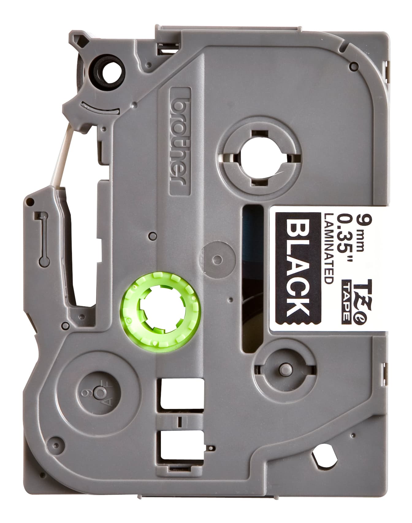 Labeltape Brother P-touch TZe-325 standaard 9mm wit op zwart 2