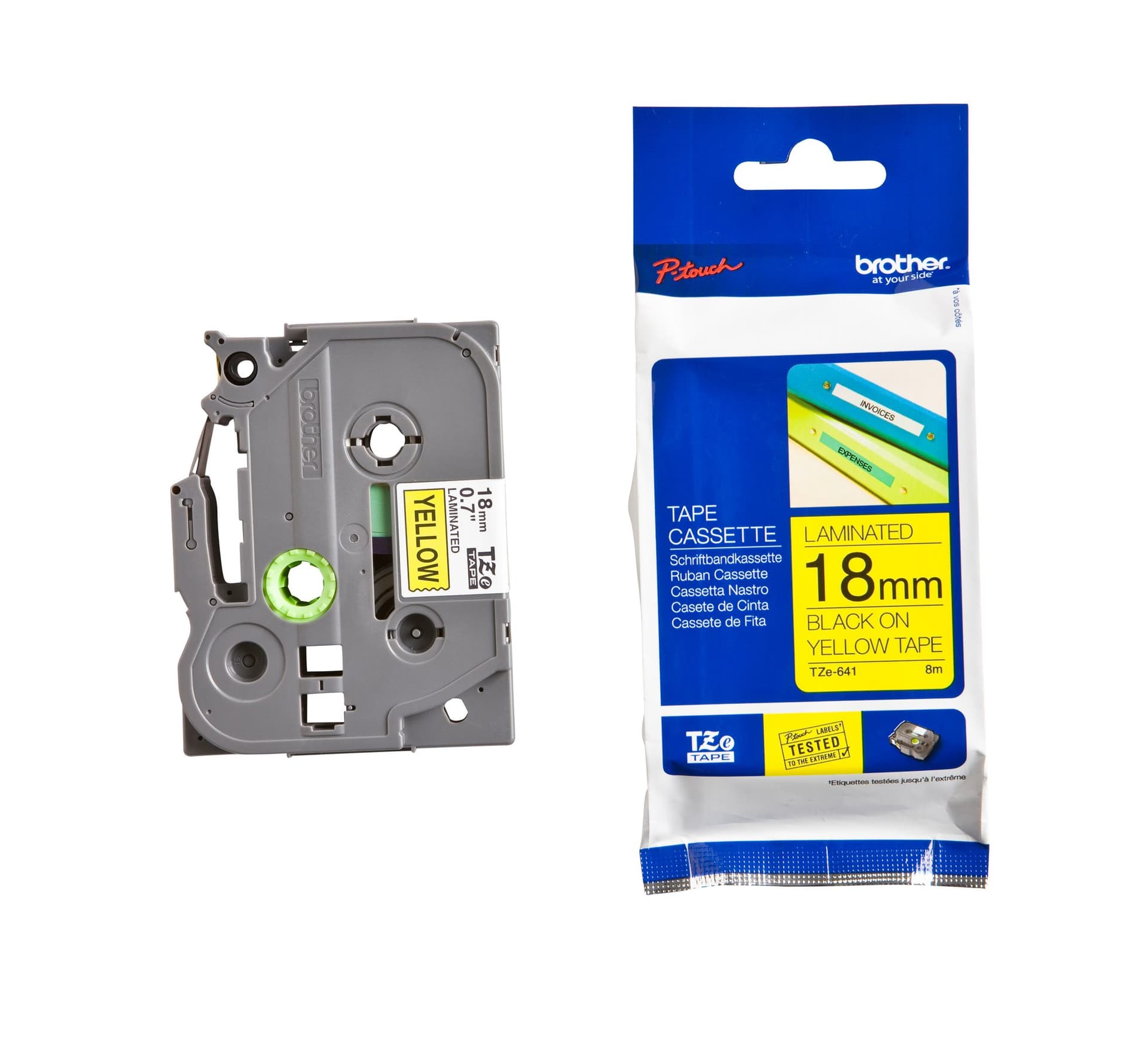 Labeltape Brother P-touch TZe-641 standaard 18mm zwart op geel 3