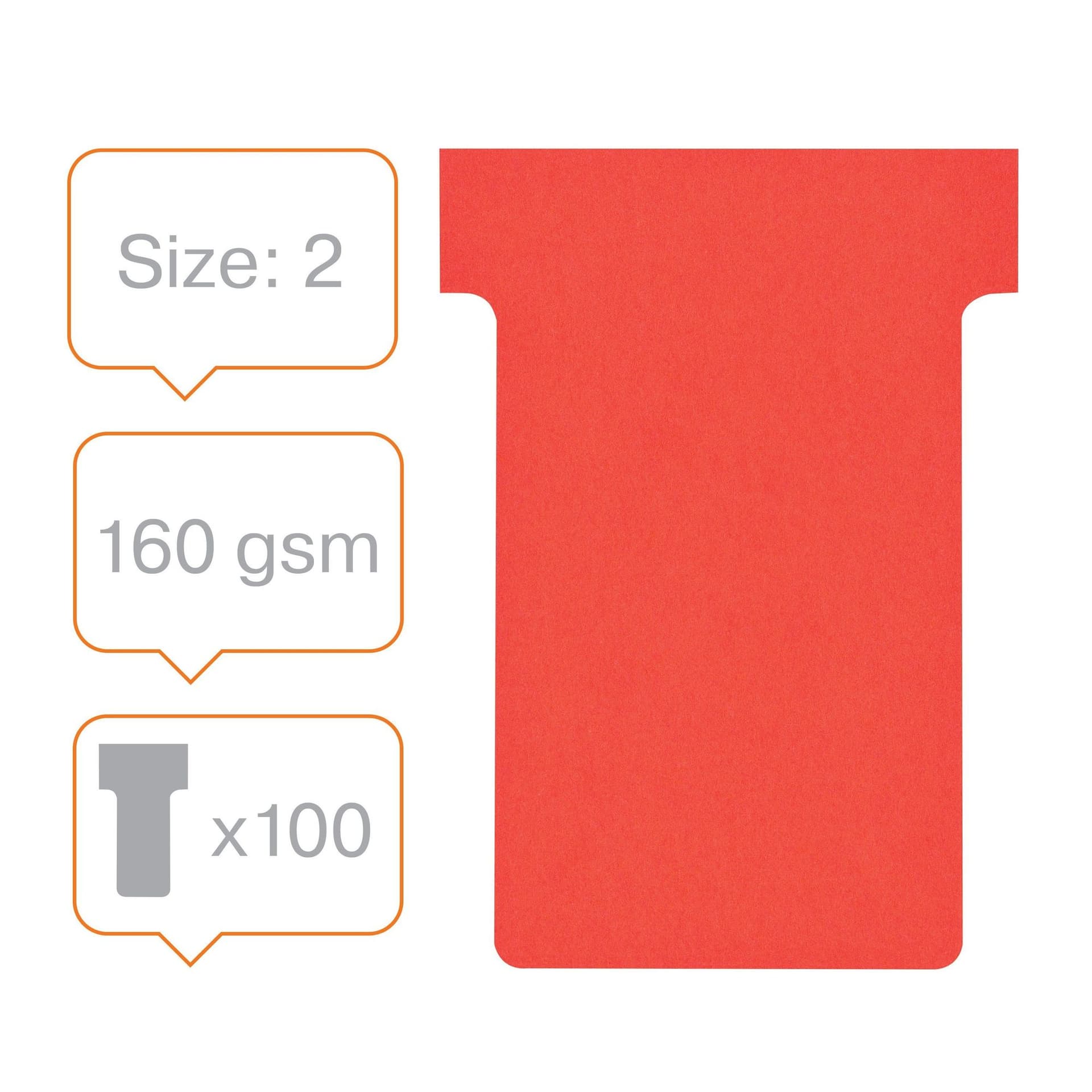 T-kaart Nobo nr.2 48mm rood 100 stuks 2