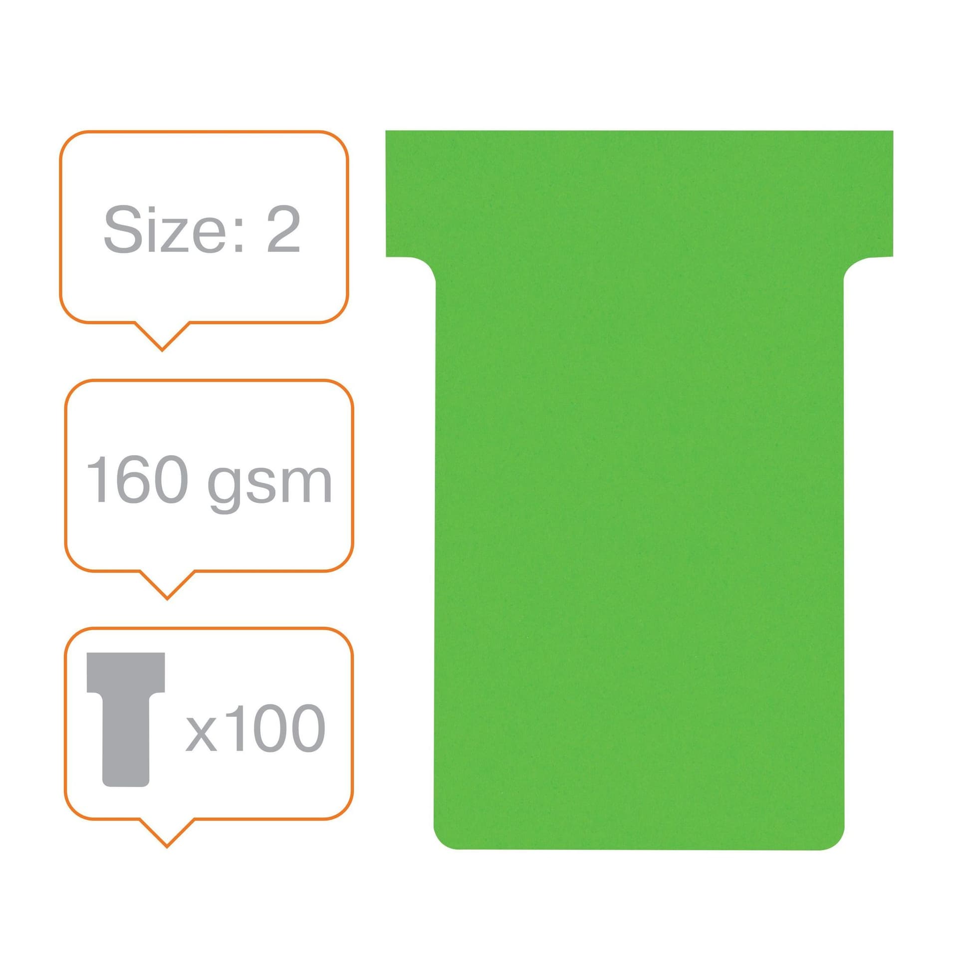 T-kaart Nobo nr.2 48mm groen 100 stuks 2