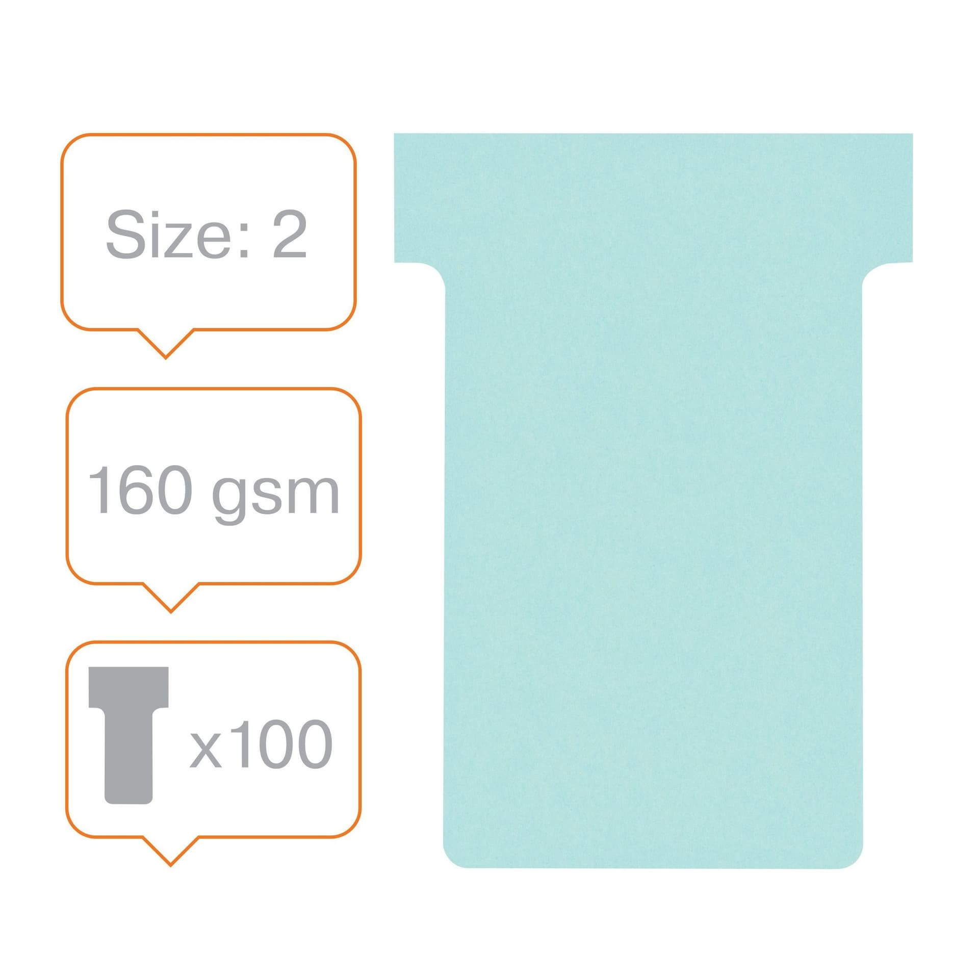 T-kaart Nobo nr.2 48mm blauw 100 stuks 2