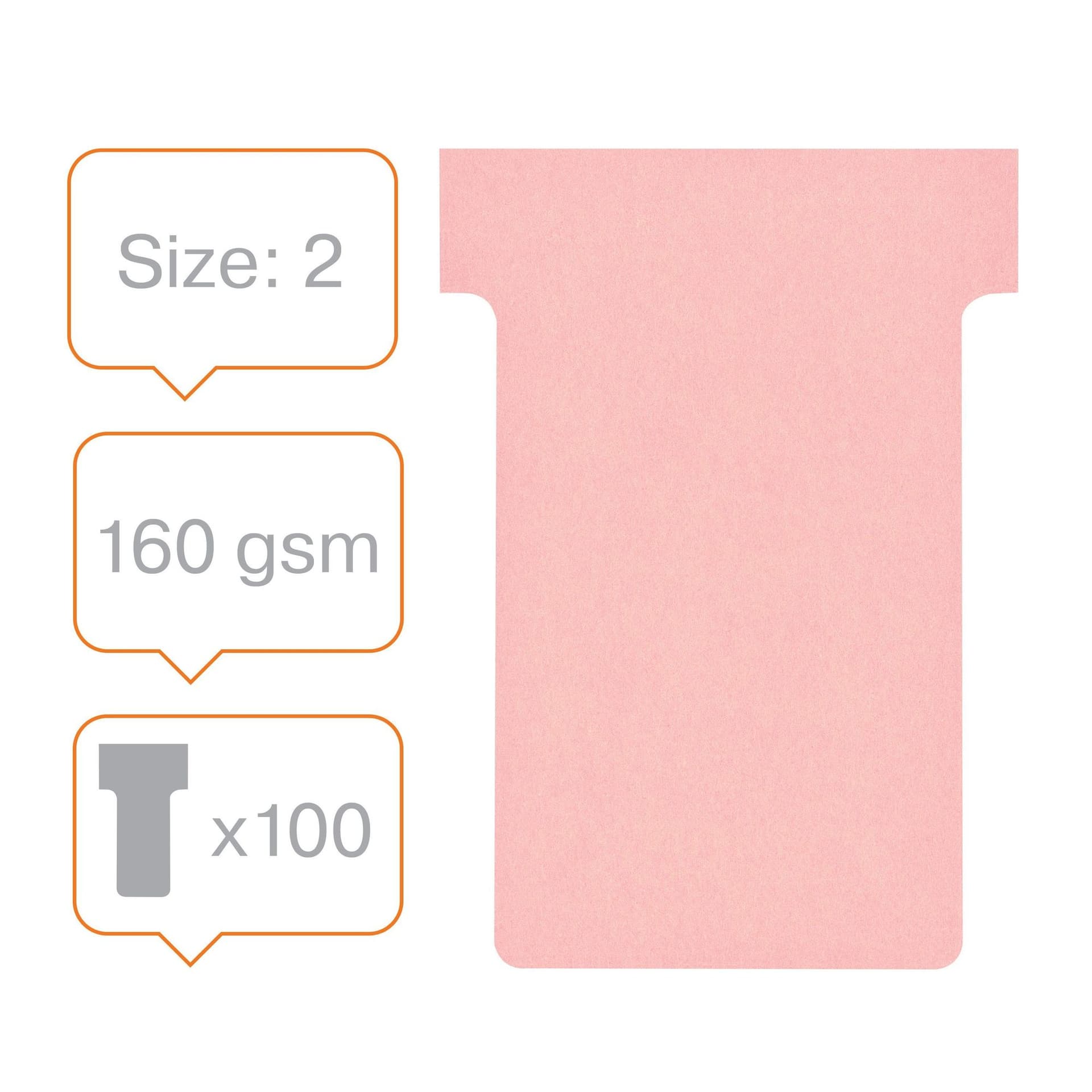 T-kaart Nobo nr.2 48mm roze 100 stuks 2