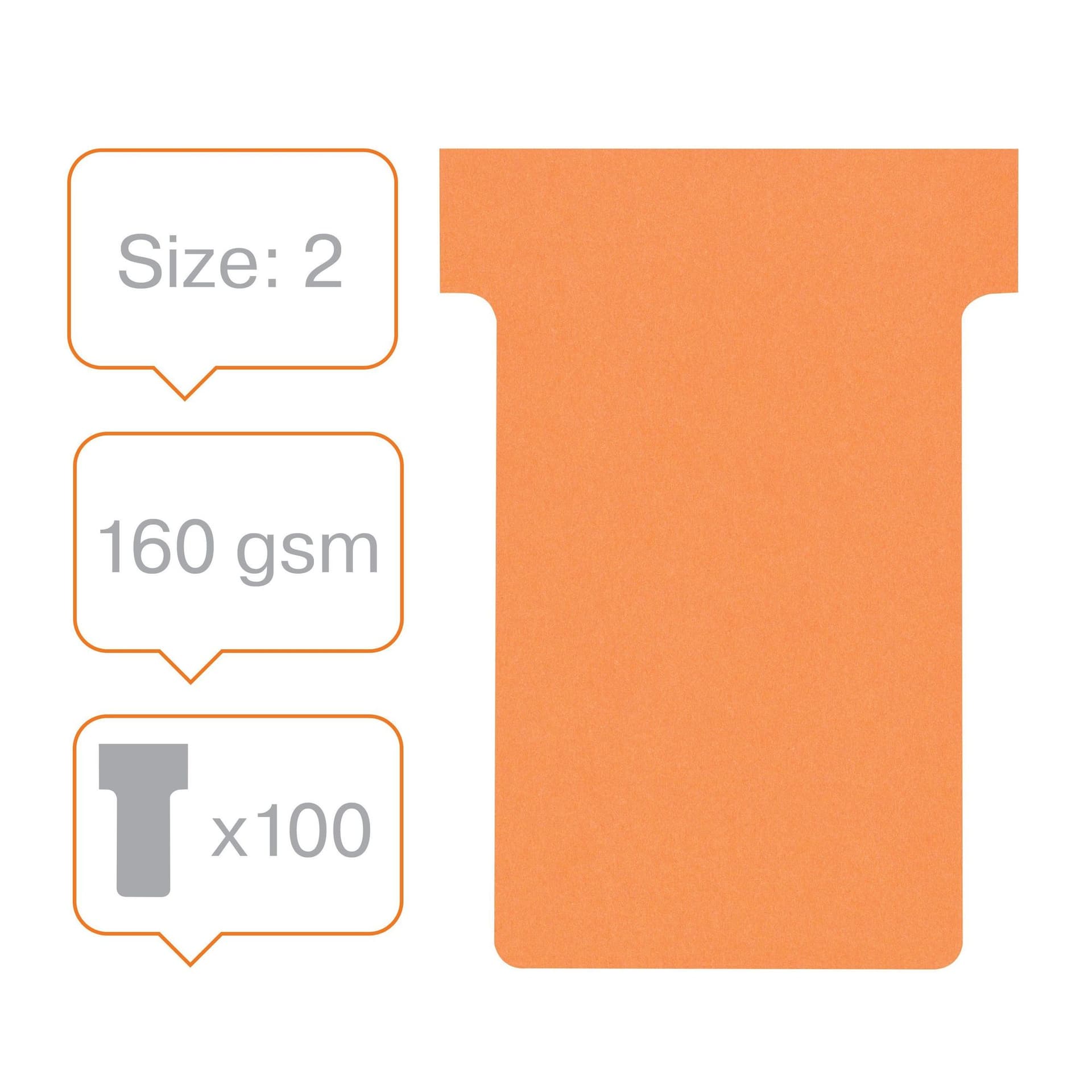 T-kaart Nobo nr.2 48mm oranje 100 stuks 2