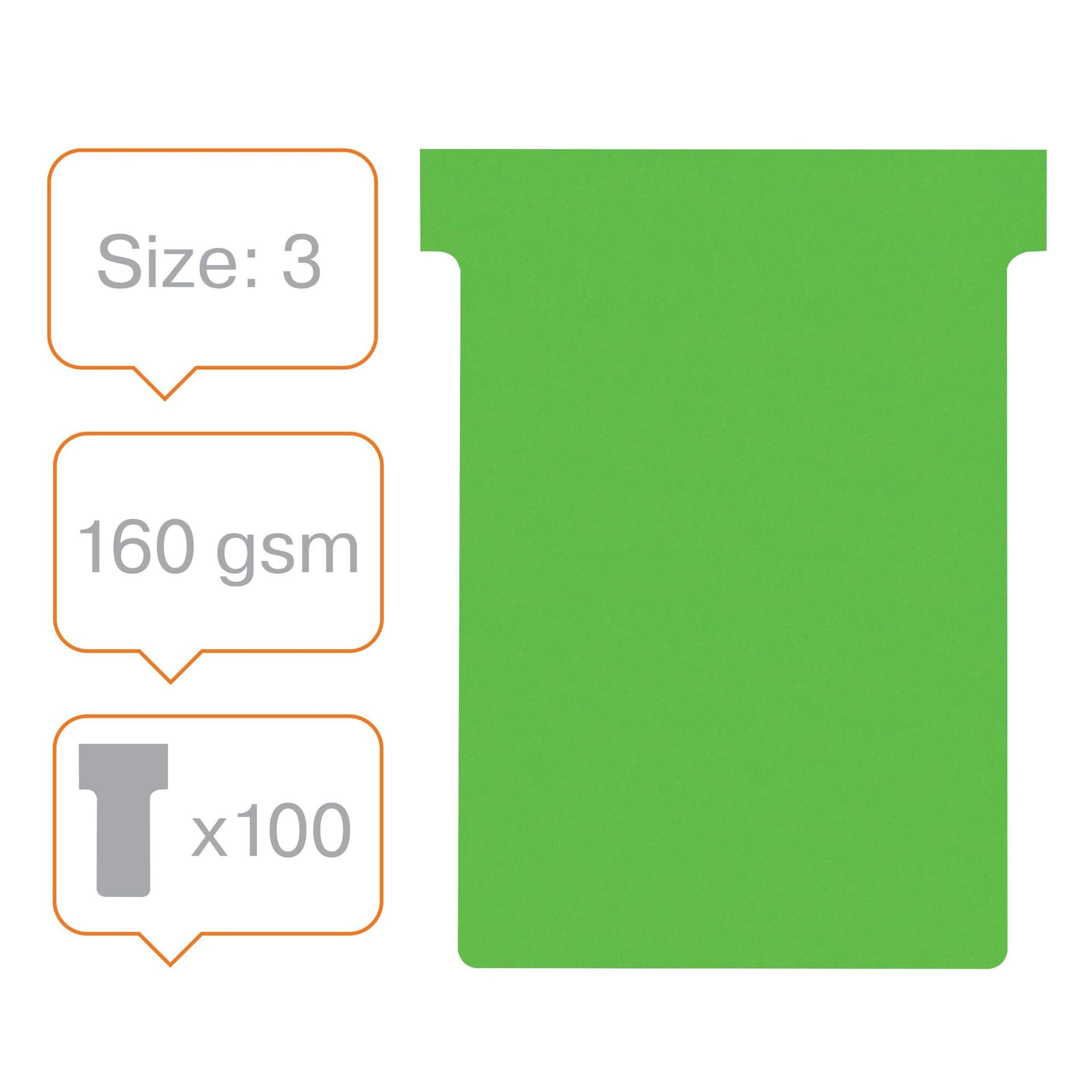 T-kaart Nobo nr.3 80mm groen 100 stuks 2