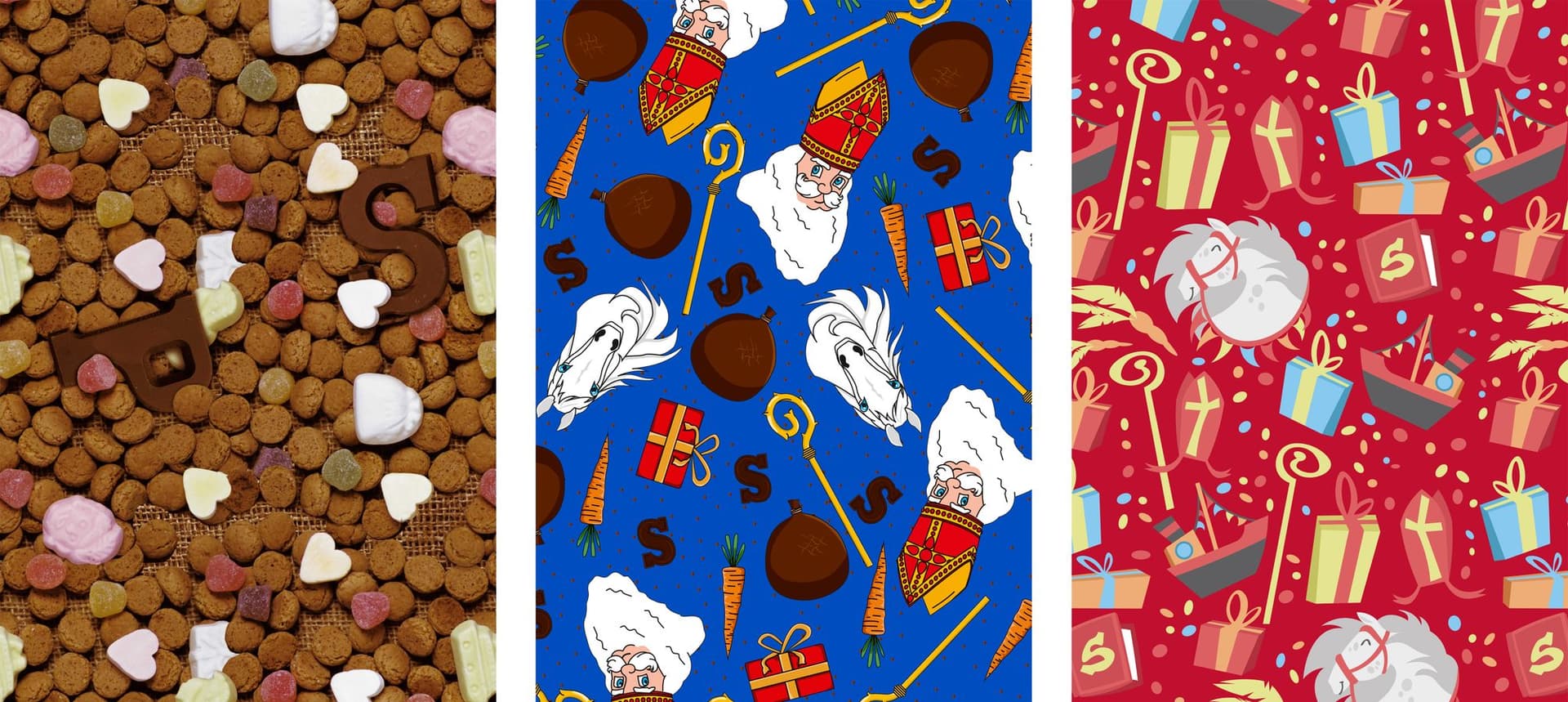 Inpakpapier Sint 300x100cm assorti 2