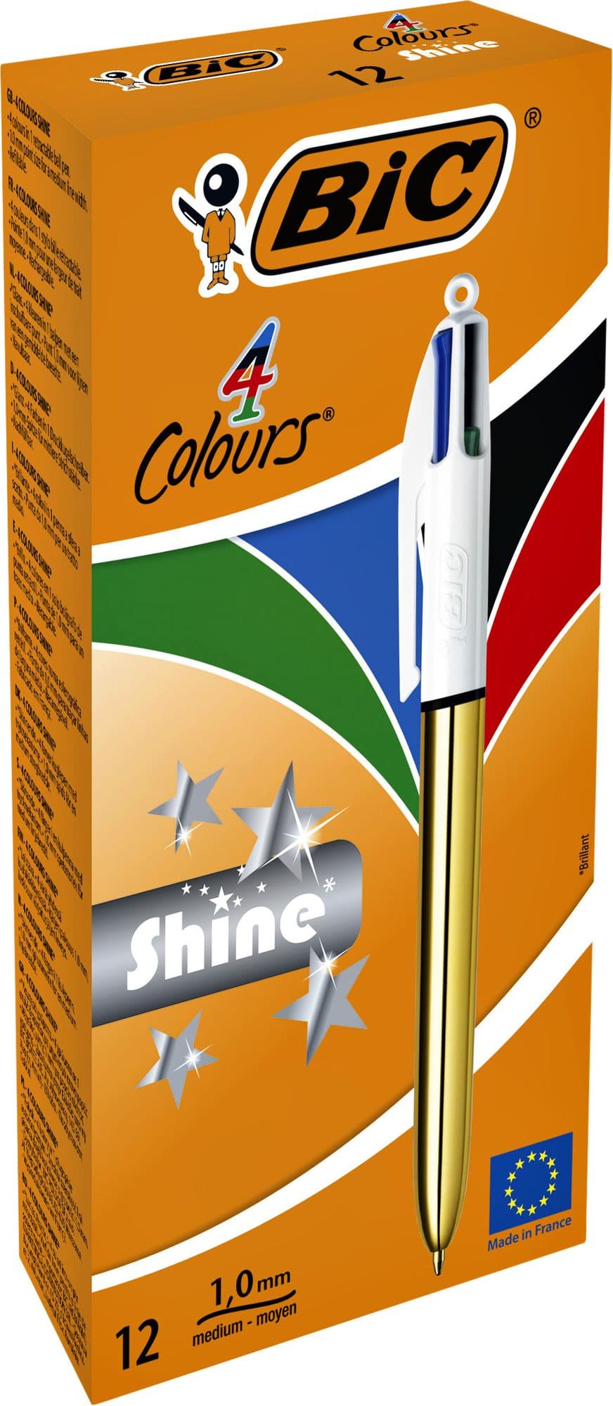 Balpen Bic 4kleuren shine medium goud 2
