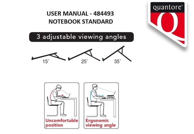 Laptopstandaard Quantore verstelbaar antraciet 3