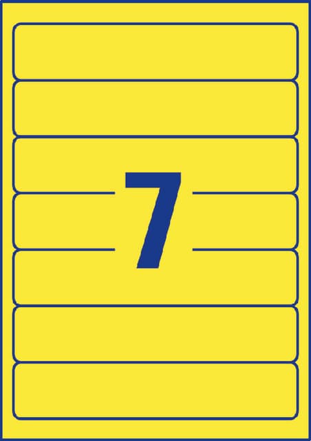 Rugetiket Avery smal 38x192mm zelfklevend geel 2