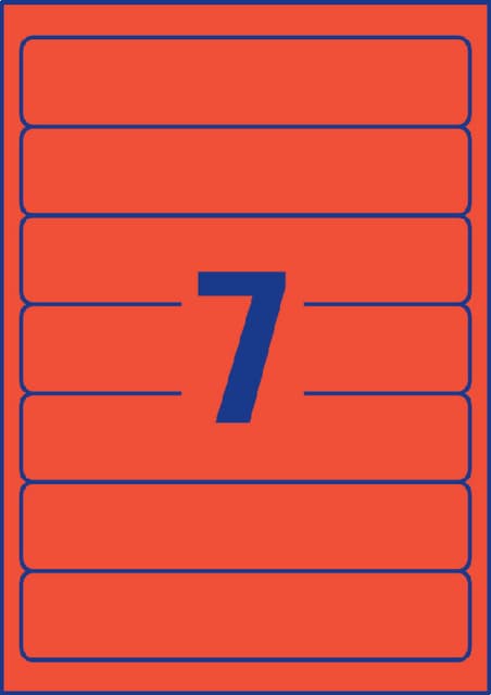 Rugetiket Avery smal 38x192mm zelfklevend rood 2