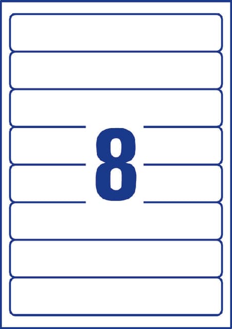 Rugetiket Avery smal 34x192mm zelfklevend wit 2