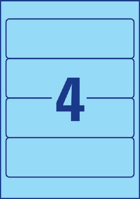 Rugetiket Avery breed 61x192mm zelfklevend blauw 2