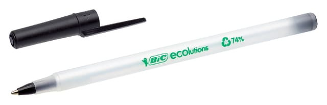 Balpen Bic Ecolutions round stic medium zwart 3