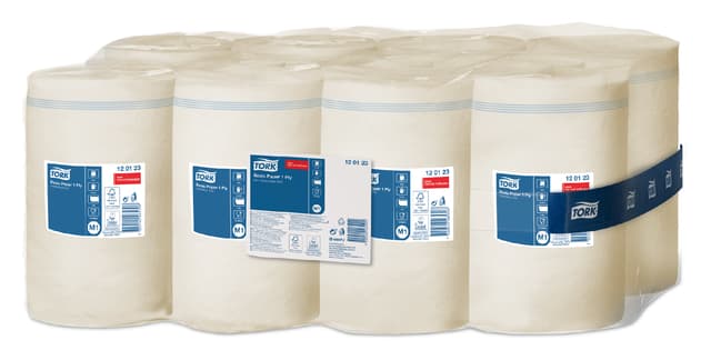 Poetspapier Tork M1 Basic Universal 1-laags 120m wit 120123 3