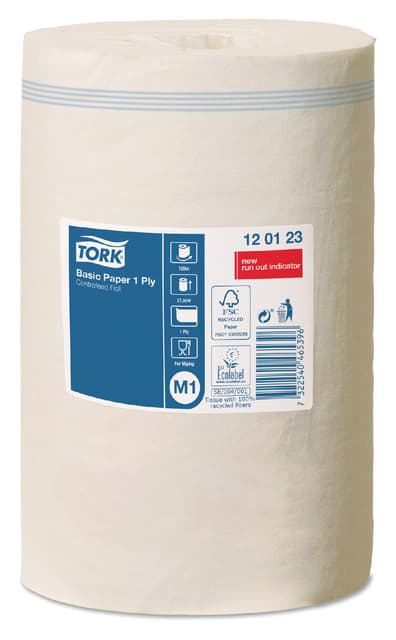 Poetspapier Tork M1 Basic Universal 1-laags 120m wit 120123 2