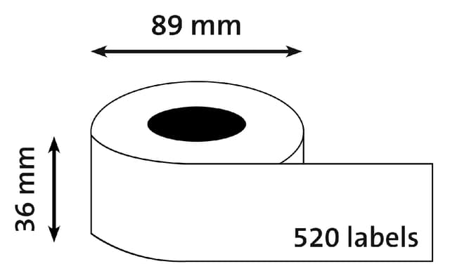 Labeletiket Quantore 99012 36x89mm adres wit 2 rollen 2