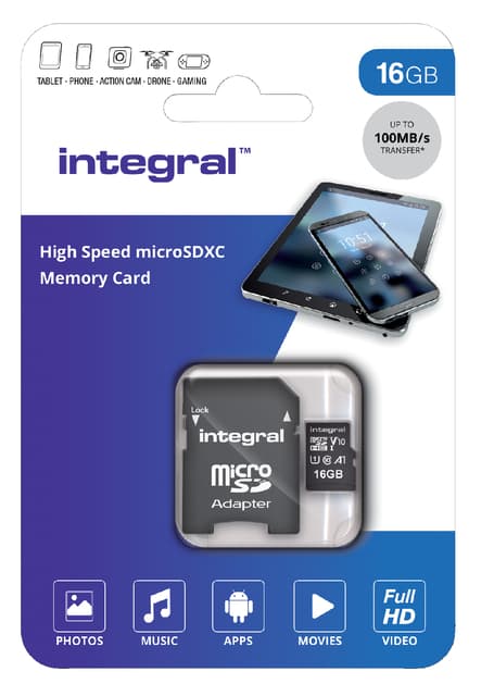 Geheugenkaart Integral microSDHC V10 16GB 3