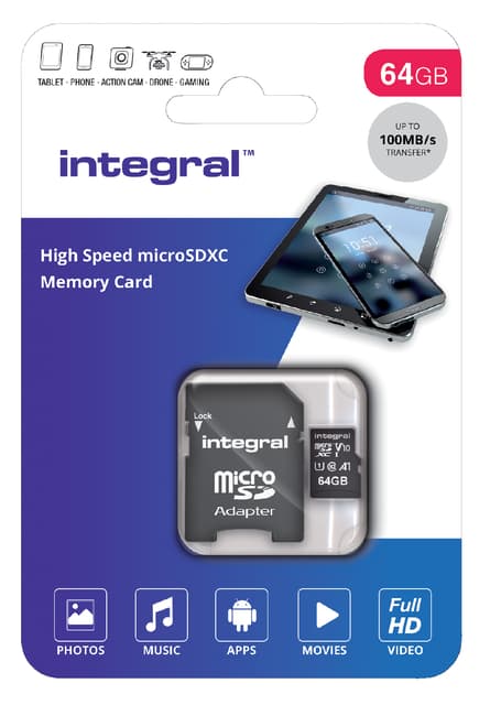 Geheugenkaart Integral microSDXC V10 64GB 3
